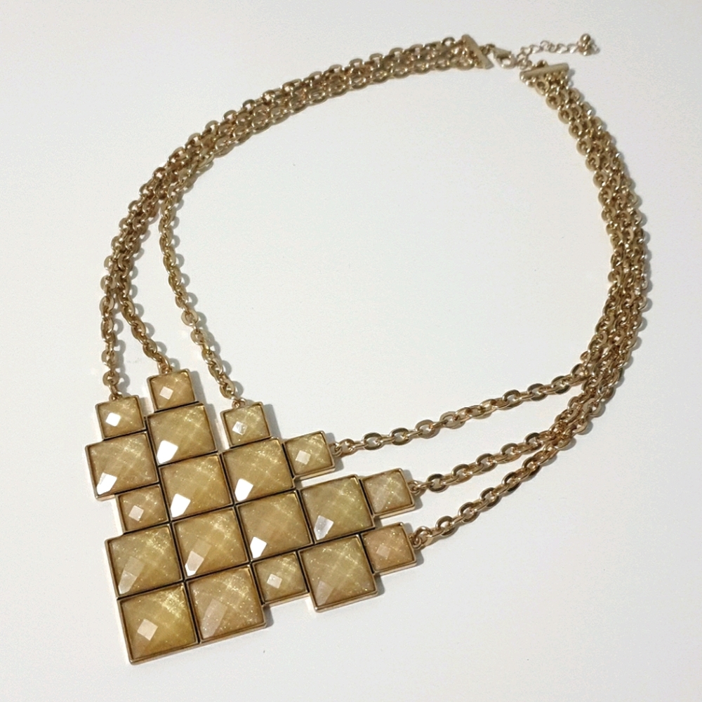 Gold triple chain necklace